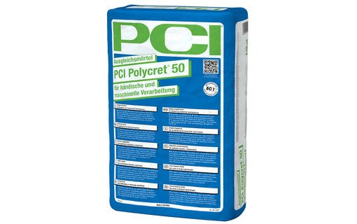 New leveling mortar PCI Polycret 50 for manual and mechanical processing