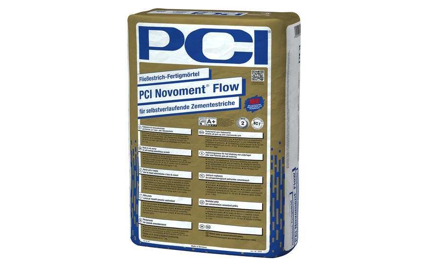 Fließfähiger Schnellestrich-Fertigmörtel PCI Novoment Flow: Rezeptur weiter verbessert