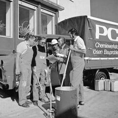 PCI schon in den 1960er Jahren auf Tour – 2025 mit dem angesagten PCI-Sanierbulli: Kundenberatung vor Ort
