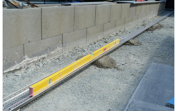 Leveling of the drainage channel on the new terrace substructure
