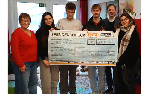 Sika-Tochterunternehmen PCI spendet 3.000 Euro an die Stiftung Bunter Kreis in Augsburg